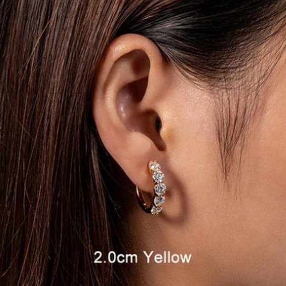 Certified 3ct. t.w. Moissanite Diamond 2cm Huggie Hoop Earrings NEW A - Picture 4 of 8